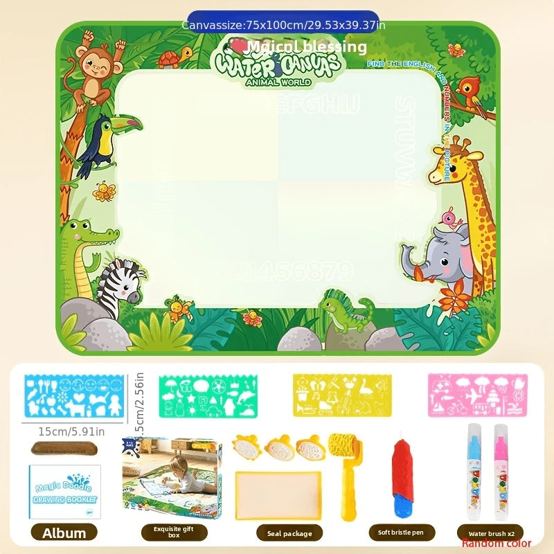 Magic Water Canvas with Pens Reusable Magic Water Drawing Mat for Children Educational Toys for Kids Christmas Gift