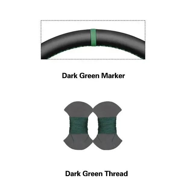 Black Faux Leather Car Steering Wheel Cover for Seat Ibiza (6J) 2008-2015 MII 2013-2020