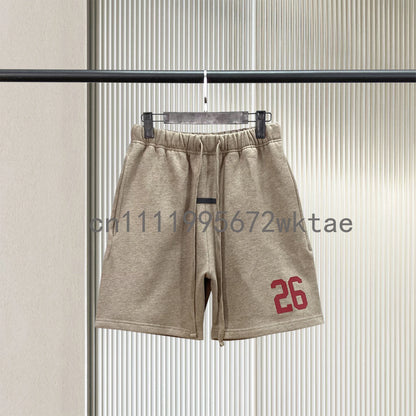 FW26 Double Line Luxury Design Men's Casual Shorts Rubber Number 26 Logo Shorts Designer Brand Couple High Street Loose Shorts