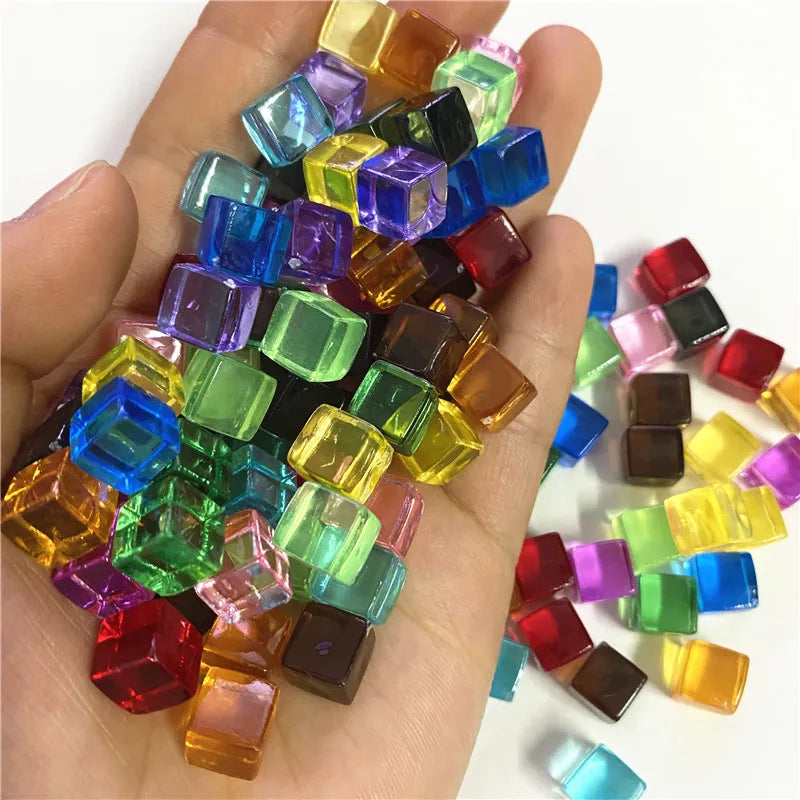 High Transparent Rainbow Crystal Acrylic Cubes Stacking Gem Blocks Sensory Building Blocks for Kids Learning Color Light Shadow