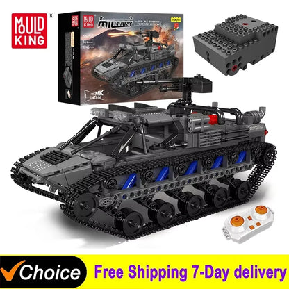 Technical Remote Control Military Tank Building Block RC EV2 All-terrain Tracked Vehicle Model Bricks Toys For Kids Gift