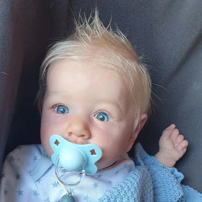 20 Inch Reborn Baby Doll With Platinum Hair Painted By Artists 3D Skin Handmade Rooted Hair Saskia Newborn Doll