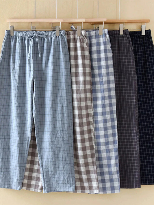 Pajama Pants Men's Spring and Autum Trousers Casual Trousers Autum and Winter Thin Home Trousers Long Loose Home Trousers