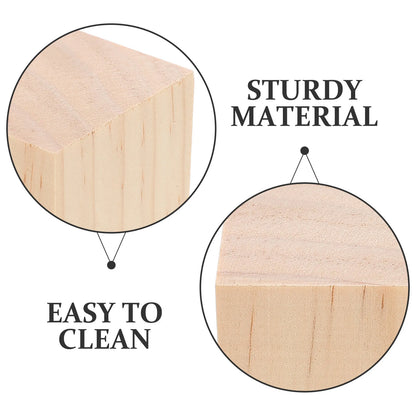 20Pcs Craft Wood Blocks Natural Solid Wood Squares 5Cm Blank Cubes for Painting Doodling Kids Learning Tools Family Interactive