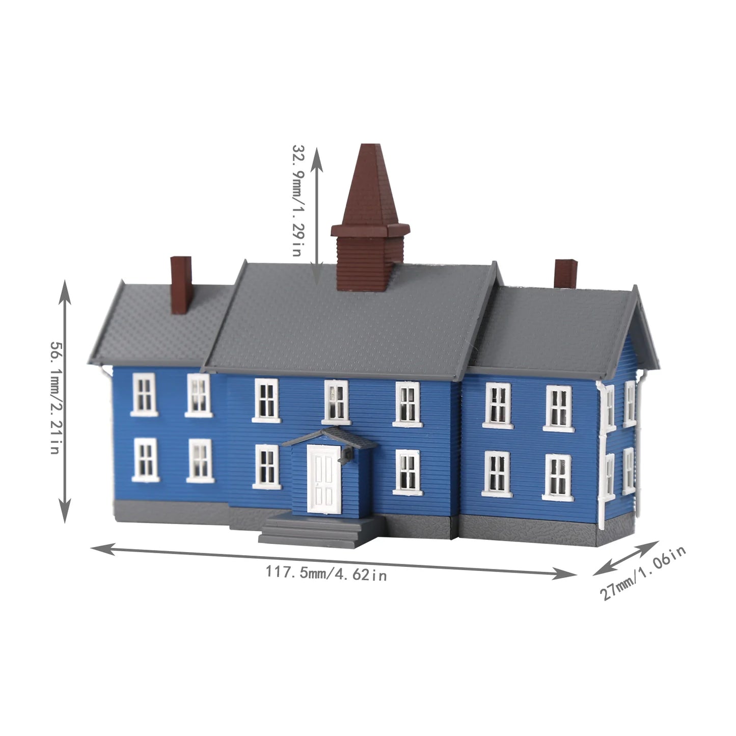Evemodel N Scale Model Dwelling House Pre-built Painted Two-story Building