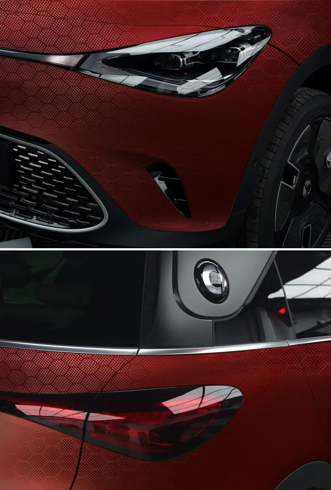 Red Series Wrap Vinyl Car Wrapping Film Bubble-free Vehicle Decoration PET Waterproof External Car Stickers Carbon Fiber Glossy