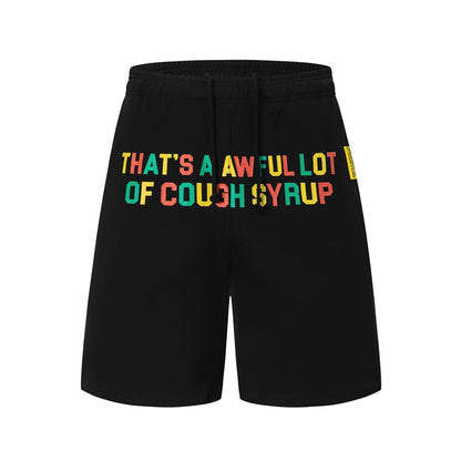 2026 New That's A Awful Lot of Cough Syrup Men's Casual Shorts Snow Mountain Print Shorts Loose Casual Beach Shorts