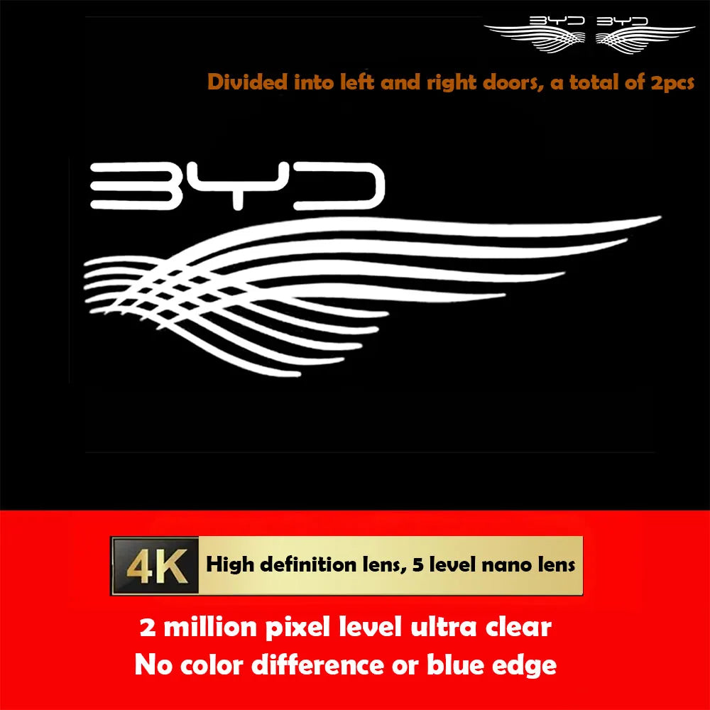 For BYD Sealion 07 EV 2024 2025 Car Welcome Light Door Projection Atmosphere Light interior Modification Accessories