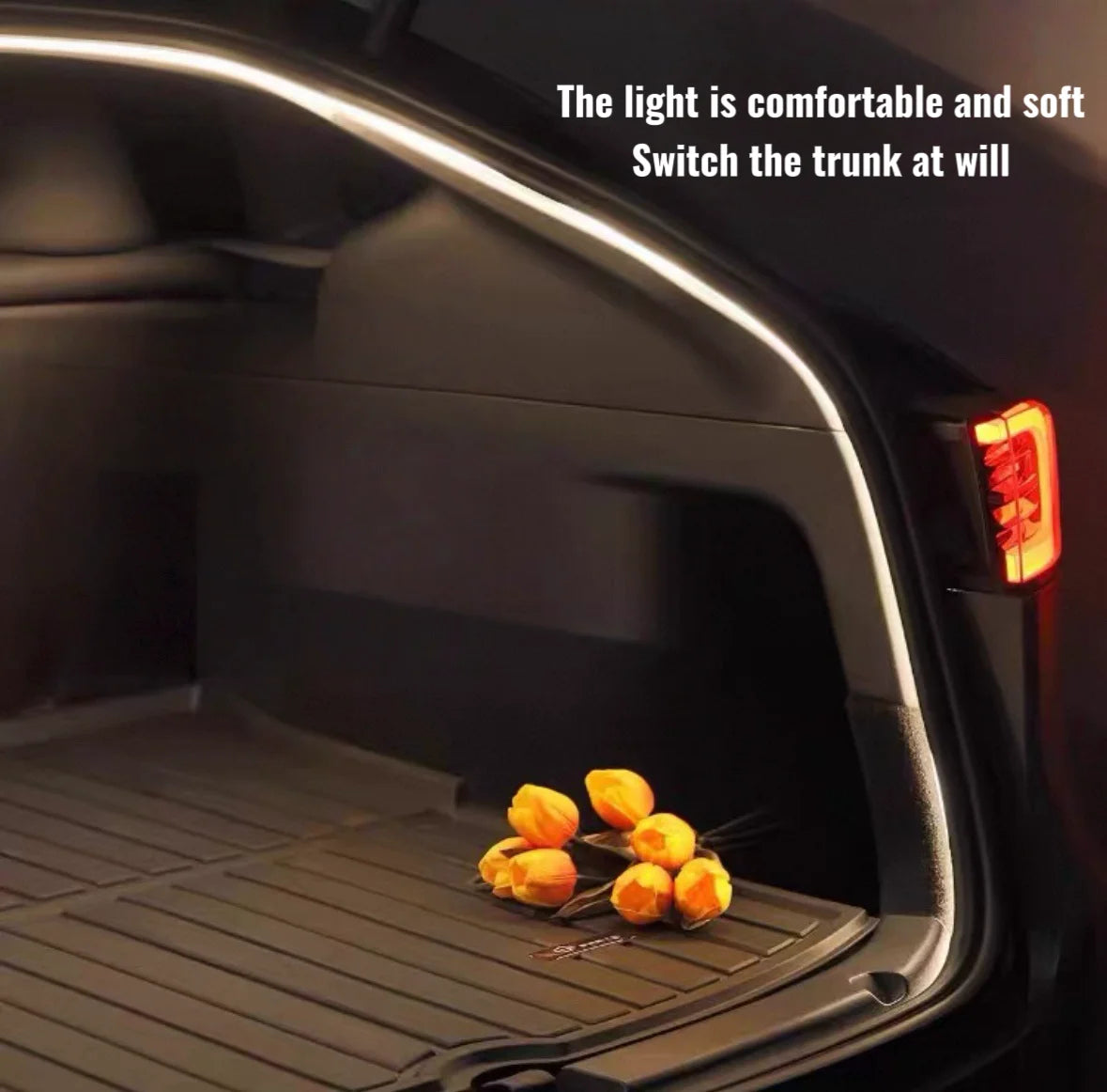 For 2013-2022 SKODA RAPID Rear Trunk LED Light Bar Strips Trunk Interior Decorative Lamp Strip   Luggage Atmosphere Light