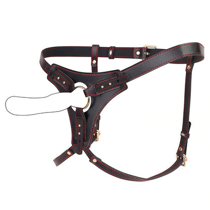 Wearable Strap On Dildo Harness Pants PU Leather Adjustable Pegging Harness Belt BDSM Bondage Underwear Sex Toy for Women Men
