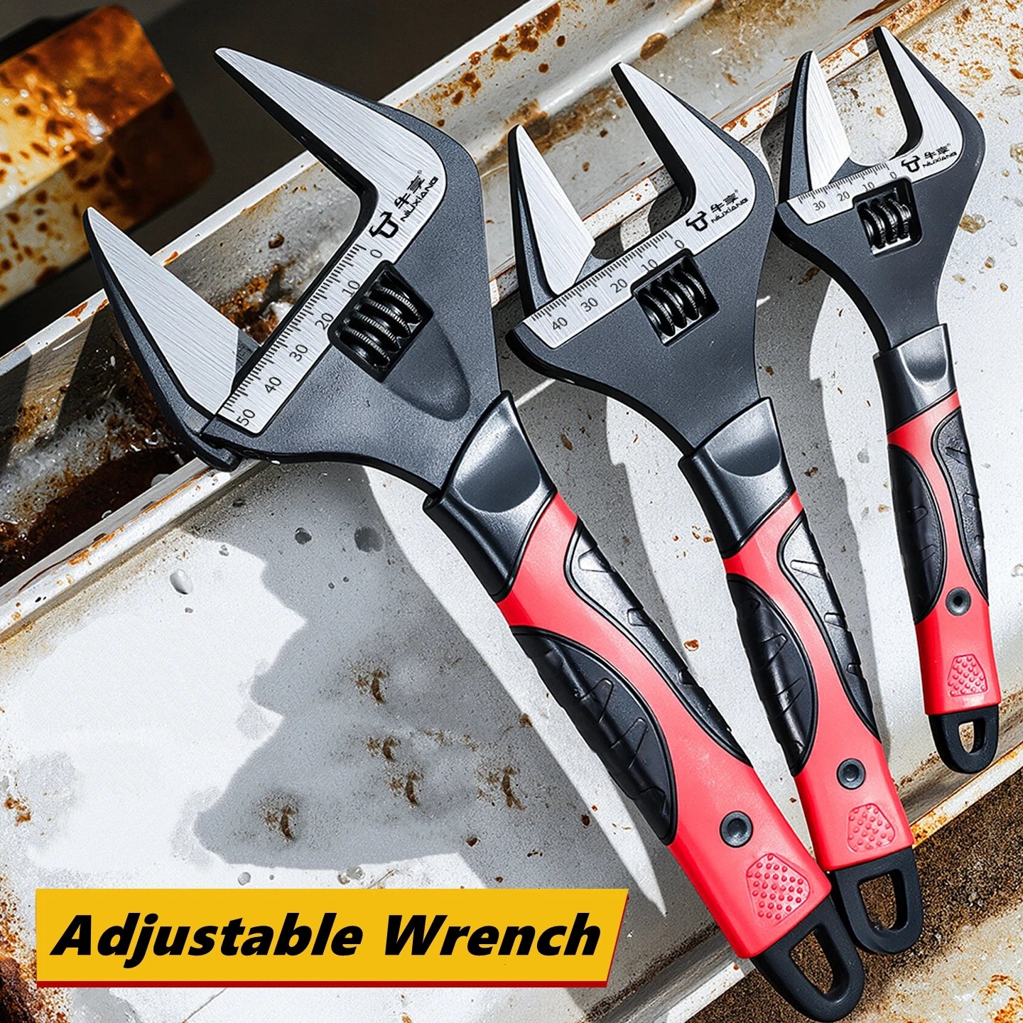 Adjustable large open end wrench Universal wrench CR-V Steel Machinery shop repair tool Car motorcycle bicycle wrench Hand tool