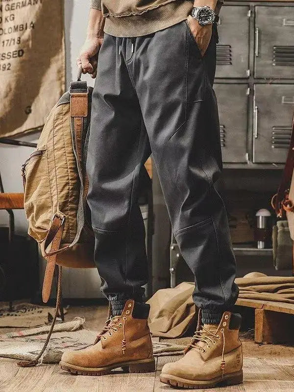 American Style Vintage Workwear Pants Men's Autumn Winter Loose Cuffed Heavy Duty New Casual Trousers Versatile Long Pants