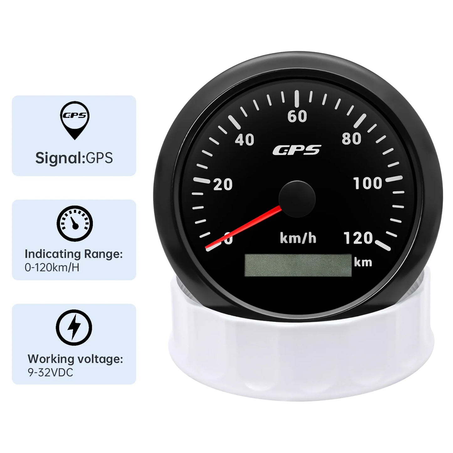 A 85MM GPS Speedometer For Motorcycle Marine Boat 30~200 Kmh Boat Car Truck Speed Gauge Meter With GPS Antenna 7 Color Backlight