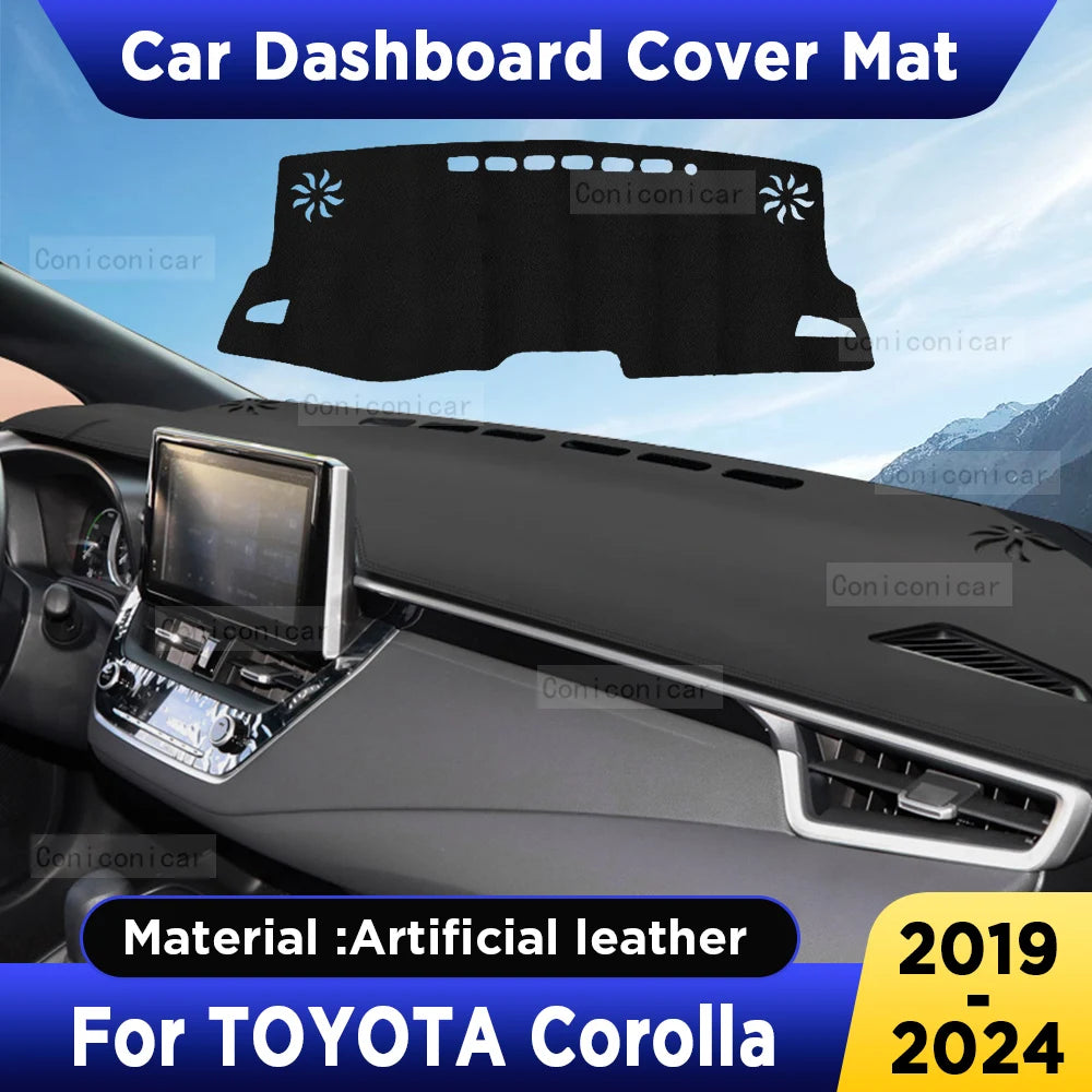 For Toyota Corolla 2019-2024 GR SE XSE Hybrid Sedan Car Dashboard Cover Mat Sun Shade Pad Anti-UV Artificial Leather Accessories