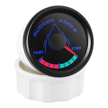 52MM Rudder Angle Indicator with 8 colors backlight Waterproof Rudder Position Gauge with Sensor 0-190ohm for Boat Yacht Marine