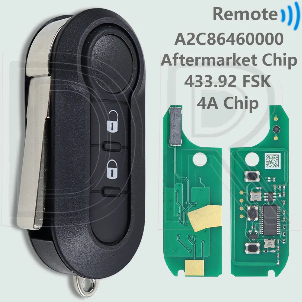 DR 4A Chip 433.92 FSK FCCID:A2C86460000 Flip Car Remote Key Or PCB Board Wholesale For Fiat MOBI STRADA UNO FIORINO E MAIS