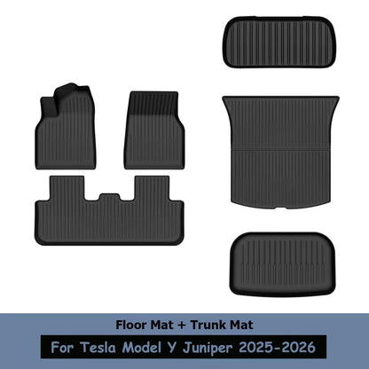 For Tesla Model Y Juniper 2025 2026,7-Pieces All-Weather TPE Floor Mats, Car floor mat accessories Waterproof and easy to clean