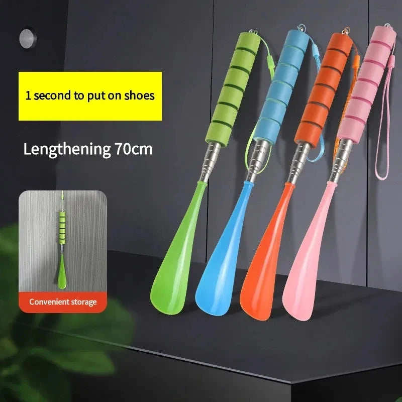 Best-Selling Stretchable Long Shoehorn 30cm-71cm Metal Shoehorn Pregnant Women And The Elderly Shoe Spoon Without Bending Shoes