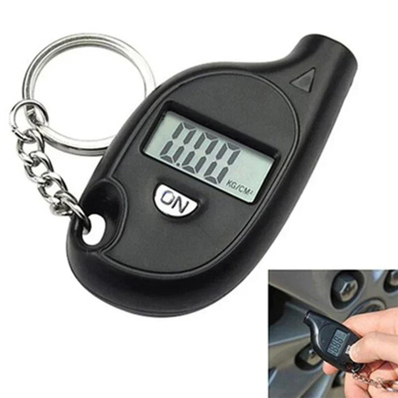 1-4Pcs Keychain Style Tire Gauge Digital Lcd Display Tester Gauge Car Tire Pressure Test Meter Car Motorcycle Tyre Diagnostic