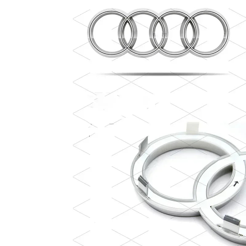 Audi 4-ring logo LED dynamic light front grille lamp Audi A3A4A5A6A7A8S3 S4 S5 S6 S7 Q3 Q5 Q7 black and silver.Quick delivery