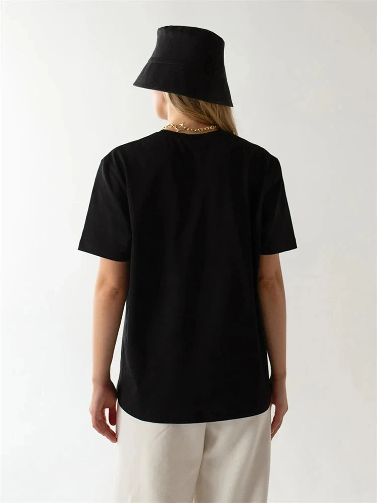 4 Colors 95% Cotton T Shirts for Women Casual O-Neck Short Sleeve Loose Tees Soft Breathable Daily Wear Comfortable Daily Tops