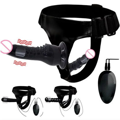 Strap On Big Dildo Vibrator Strapon Ultra Elastic Harness Belt  Adult Sex Toys For Woman Lesbian Double Penis Realistic Dildos
