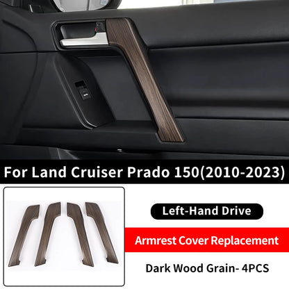 For Toyota 2010-2023 Land Cruiser Prado 150 LC150 Wood Grain Door Handle Armrest Interior Upgrade Accessories Replacement Parts