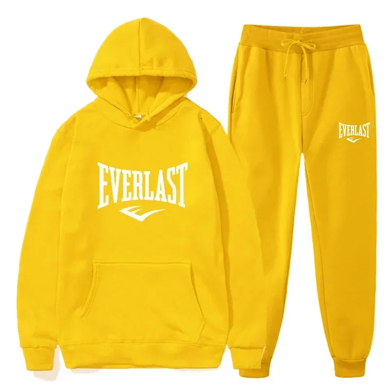 Autumn and Winter Fashion Men's Fitness Jogging Wear Casual Sportswear Suit Hooded Jumper Hoodie + Trousers Two-piece Set