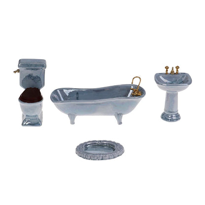 1/12 Dollhouse Simulation Washbasin Tub Toilet Model Dollhouse Bathroom Decor Dolls House Miniature Furniture Accessories