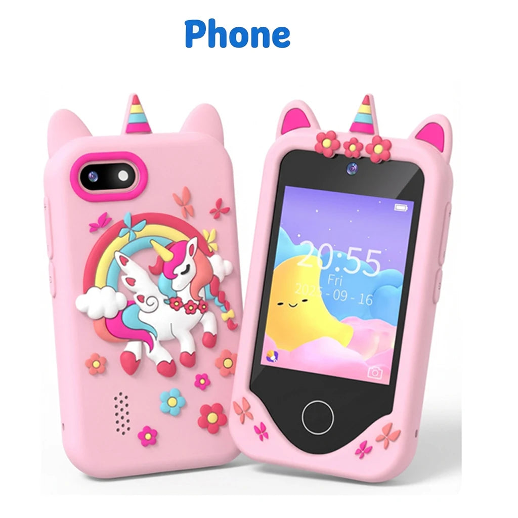 Children Smart Phone Toy 2.8 Inch With Camera 40+ Puzzle & ABC Learning Games Kids Habit Tracker Birthday Xmas Gift Boys Girls