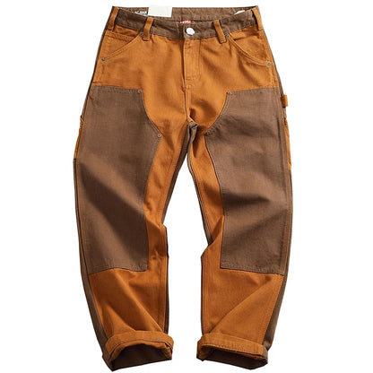 2024 Autumn And Winter New American Retro Heavyweight Men's Patchwork Cargo Pants Loose Fashion Multi-pocket Casual Trousers
