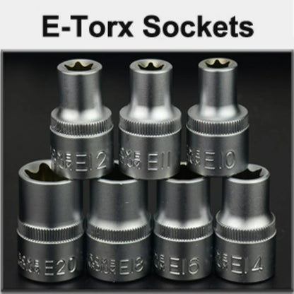 Drive Male Female E-torx Security Bits Handheld Tool Auto Repair Tool 34pcs Torx Bit Socket and E-Torx Star Socket Set