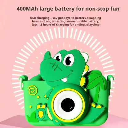 Dinosaur Kids Camera High Pixel Dual Lens Digital Camera Photo Video Recording Camera Toy Perfect Birthday Gift For Children