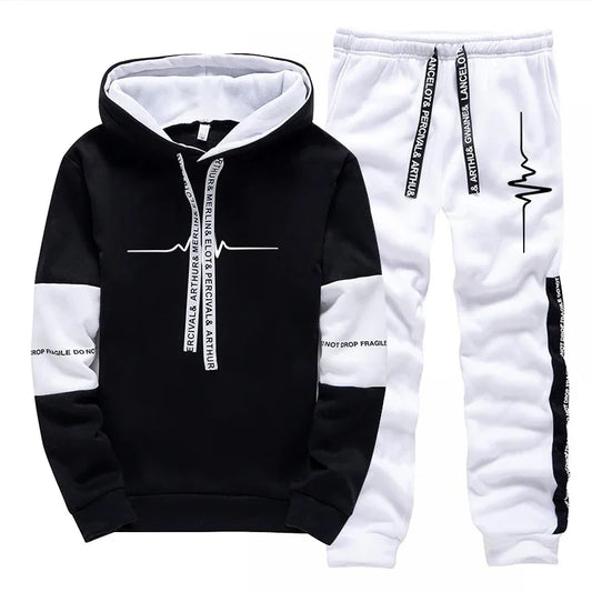 Men's Tracksuit Casual Quality Autumn Winter Sports Hooded Single Sweatshirts And Daily Sweatpant Comfort Outdoor Jogging Simple
