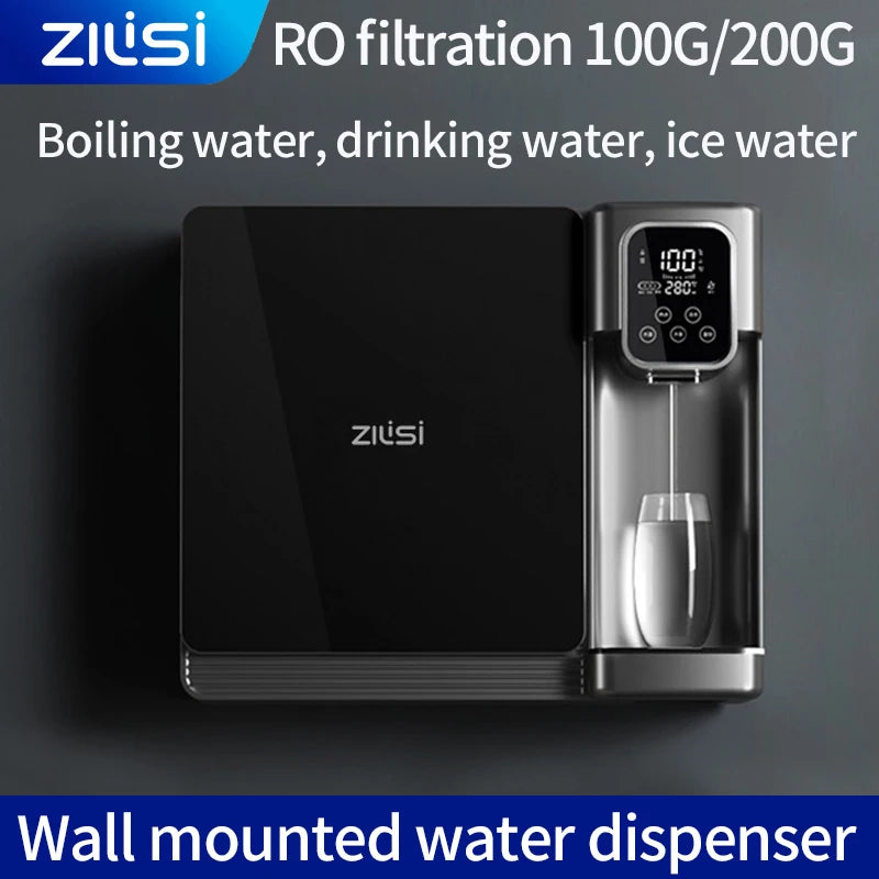 Wall mounted household water purifier without water tank pipeline water dispenser, instant hot direct drinking