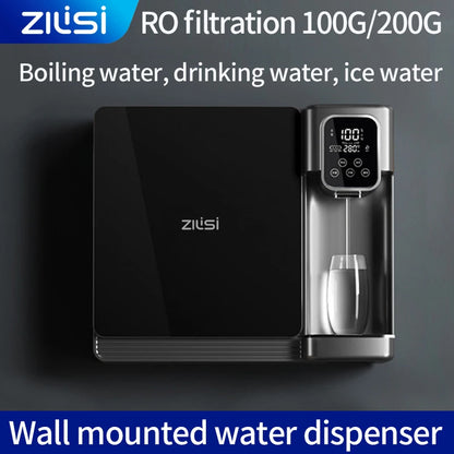 Wall mounted household water purifier without water tank pipeline water dispenser, instant hot direct drinking
