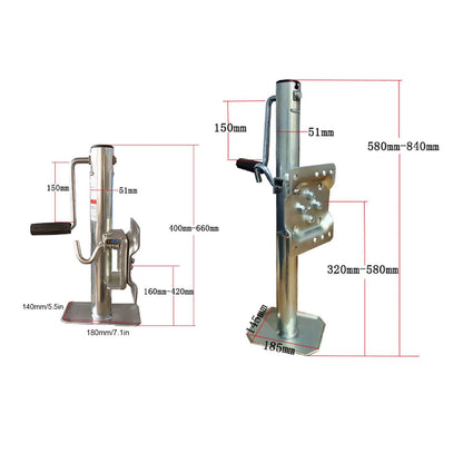 1200lbs Adjustable Trailer Jack with Wheel Side Rotation Handle Swivel Trailer Tongue Jack for ATV UTV Yacht Trailers RVs