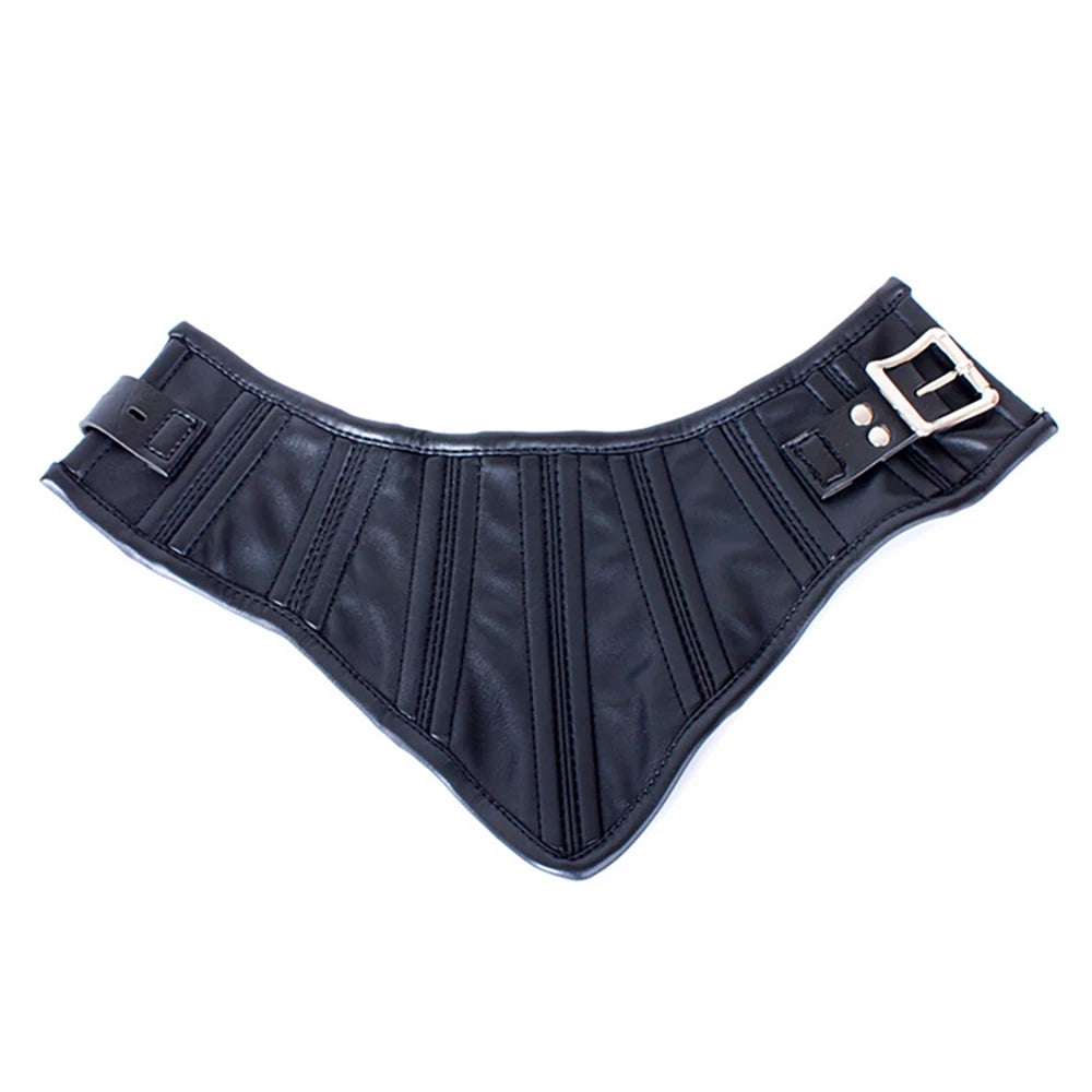 Sex Products Erotic Black Soft Sponge Padded Inside Leather Chastity Posture Neck Collar For Bdsm Choker Bondage Couples Harness