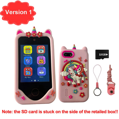 Children Phone Educational Toys 18 Games Musical Toy Baby Mobile Selfie Camera With 32G TF Card Toys for Kids Birthday Gifts