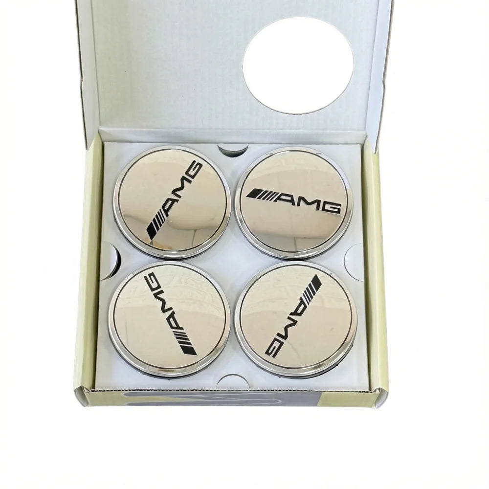 4PCS 75mm Car Floating Wheel Center Hub Caps Cover for Mercedes Benz Amg B/C/E/S Class A Class C200L GLC GLK CLA Accessories.