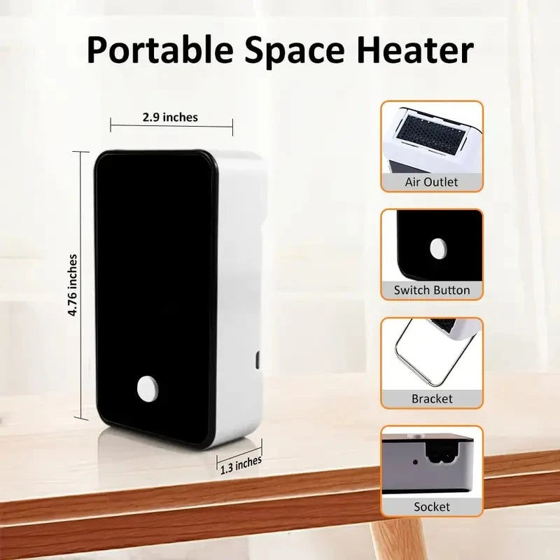 US Portable Space Heater Desktop Hand Warmer Space Heater Portable Mini Electric Heater For Home Heaters Winter Heating Fan New