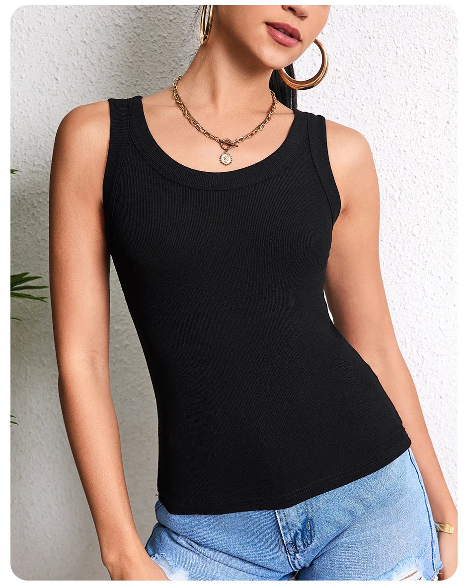 6/3/1 Piece Ladies Bottoming Solid Color Fashion Threaded Vest Casual Joker Sports Girl Mixed Color Combination Coat Parent-chil