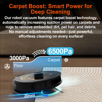 ABIR X9 Robot Vacuum Cleaner,Laser Lidar,UV Spot Cleaning, 6500PA Suction,Multi-Floor Map,Smart Zone Control,Auto Carpet Boost
