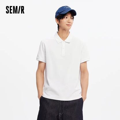 Semir Polo Shirt Men Moisture Wicking Solid Color Short Sleeve T-Shirt 2025 Summer New Slim Fit Top for Active Wear