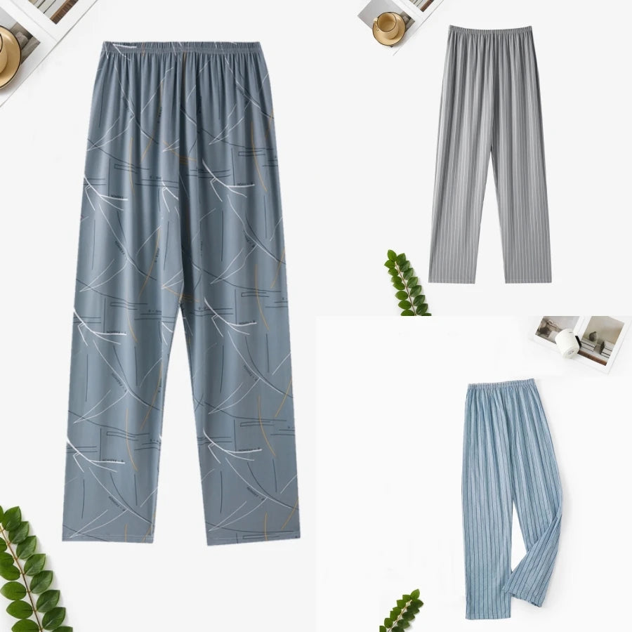 Spring, Autumn and Winter Men's Single-Piece Pajama Pants, Thickeneded Pants, Plus Fat, Large Size, Casual, Can Be Worn Outside, Fashionable Home Pants