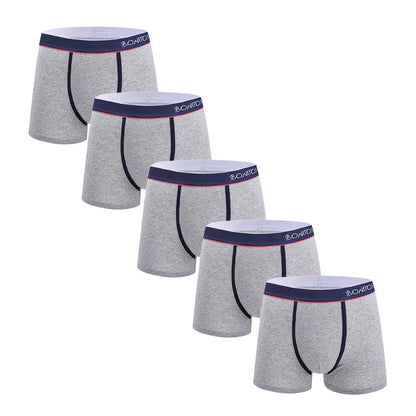 5 Pieces Print Cotton Men Underpants BONITOS Boxer Briefs Letter Elastic Waistband Underwear Mens Boxers Classic Men's Panties