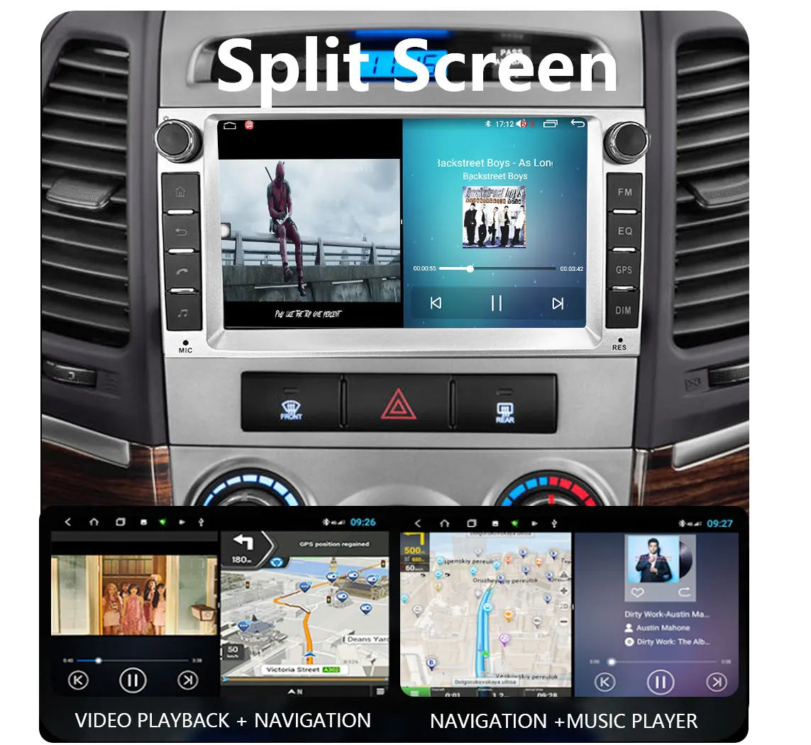 CHSTEK Android 13 Car Radio For Hyundai Santa Fe 2007 2008-2012 Head Unit Carplay Bluetooth WIFI 4G GPS Multimedia Vedio Player