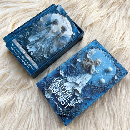 54 Cards Moonlight Forest Oracle Deck, 13x8 Cm, Discover Your True Thoughts, Wildlife Guardian Card Game, Revealing Spirituality