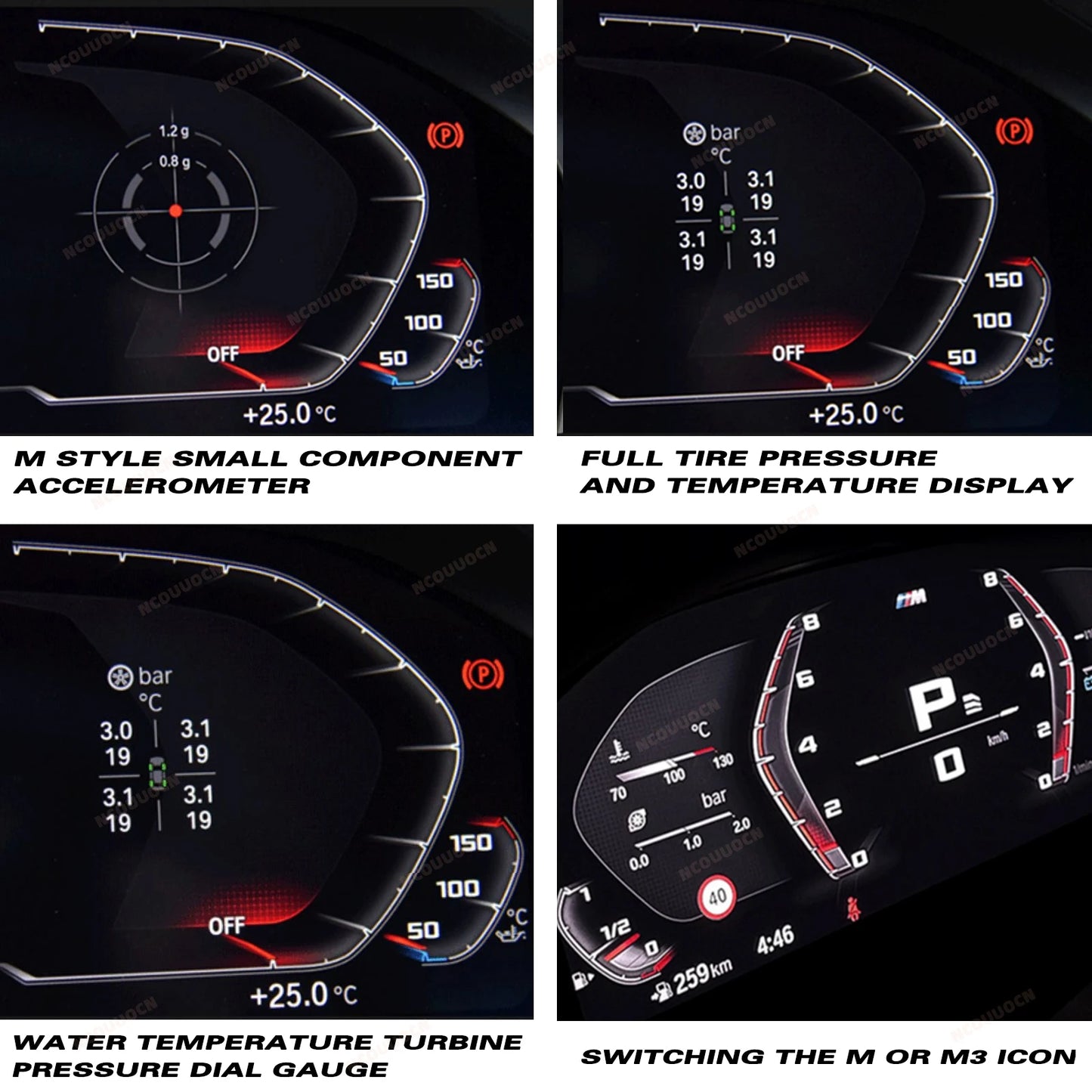 For BMW M Track Emulator BDC3 Code Sports Mode Dashboard Theme ID7 Instrument Universal Module G Series 2 3 4 5 6 7 8 X3 4 5 6 7