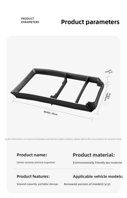 For Tesla Model 3/Y/YL Highland Juniper 2026 Center Armrest Storage Box Tray Console Organizer Box Accessories